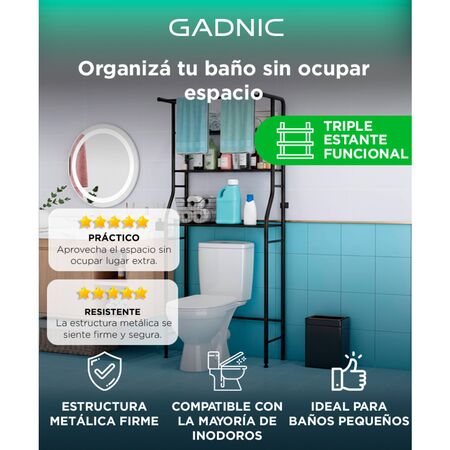 Mueble Organizador Gadnic Sobre Inodoro Baño Tres Estantes