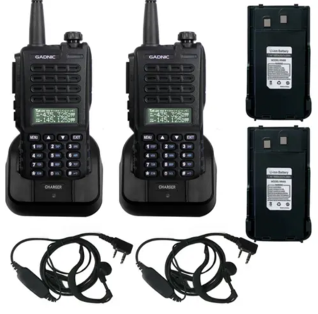 Handy Gadnic WK88 Kit x2 Bi-Banda 10w 128CH Hasta 12km + 4 Baterías y 2 Manos Libres