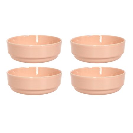 Set x 4 Bowls Cuencos Compotera Cerámica Rosa