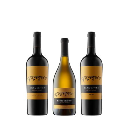 Set Vinos Combinados Rutini Encuentro Seleccion x 3 Con Estuche