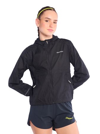 Campera Saucony Triumph Packaway Mujer Running Negro