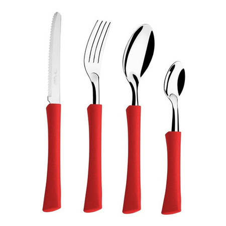 Juego De Cubiertos 24 Piezas Di Solle Ac. Inox. Inova Rojos