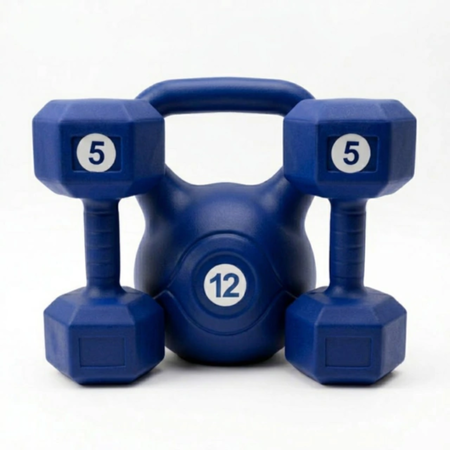 Combo Pesa Rusa 12 kg + Par de Mancuernas 5 kg