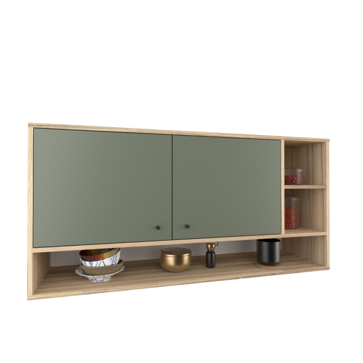 Alacena Moderna de 120 CM Verde Safari 2 Puertas JOUMELA - Vista 1