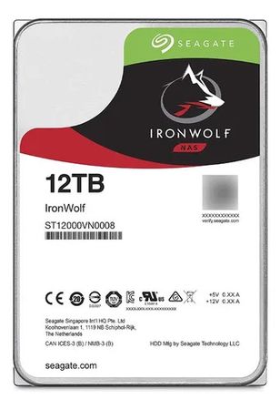 Disco Rígido Seagate IronWolf 12TB 3.5" NAS 7200 RPM