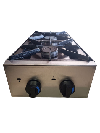 Anafe 2 Hornallas Vertical Eg Acero Inoxidable Sin Base Plateado