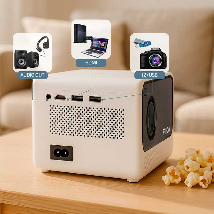 Mini Proyector Portátil 4k Fika P8 Hd 720p 8000 Lumens 170 ANSI Android Wifi 4k - Vista 2