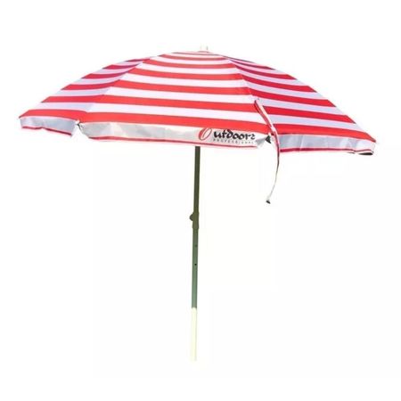Sombrilla De Playa Outdoors 200Cm Rayada Roja