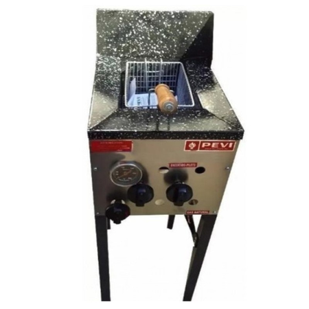 Freidora Industrial A Gas 8 Litros Con Valvula De Seguridad Acero Inoxidable