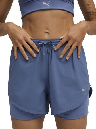 Short Puma Run Ultraweave 2 in 1 Mujer Running Azul