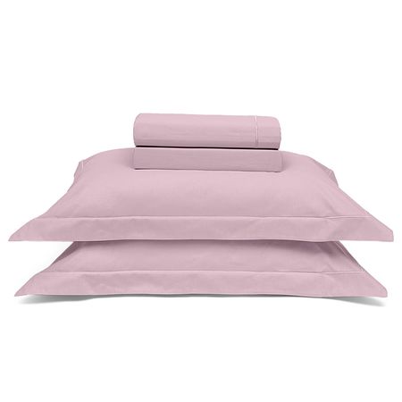 Juego de Sábanas de 230 hilos Reffin 2 Plazas color Rosa