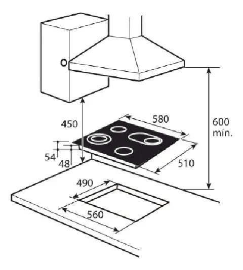 Anafe Electrico De Empotrar Vitroceramico Drean Aedr60cnv Negro - Vista 5