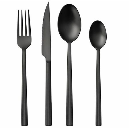 Juego de Cubiertos 16 piezas Carol Premium Acero Inoxidable Negro