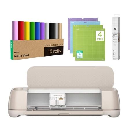 Cricut Maker 4 Rosa Vinilos Multicolor Rollo Pack de Tapetes y Cinta de Transferencia