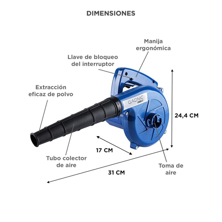 Sopladora Electrica Portátil Gadnic SP450 720W Alta Potencia - Vista 6