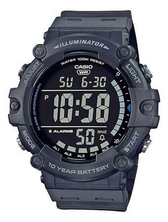 RELOJ CASIO DIGITAL SUMERGIBLE 100M BATERIA 10 AÑOS (AE-1500WH-8B)