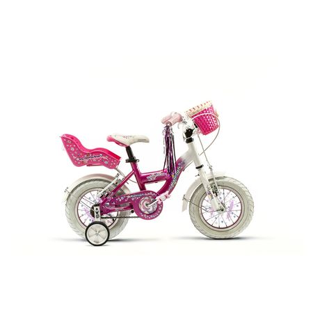 Bicicleta Raleigh Cupcake- R.12"- Rosa/Blanco- Cuadro de aluminio_Frenos V-Brake- 1Vel.
