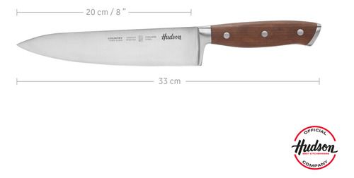 Cuchillo Chef 8 Acero Inoxidable Mango Madera Hudson Marrón - Vista 2