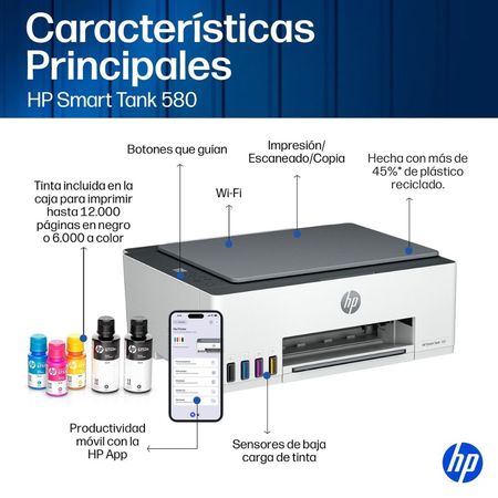IMPRESORA MULTIFUCION HP Smart Tank 580-5