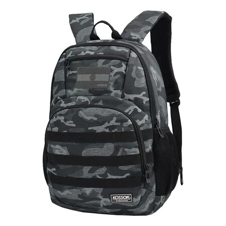 Mochila Tactica Kossok Exos Reforzada Gris Camuflado Rayas