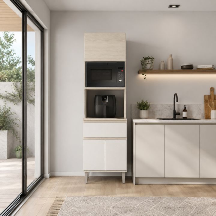 Mueble Porta Microondas Alacena De Cocina Polar|blanco Tables - Vista 1