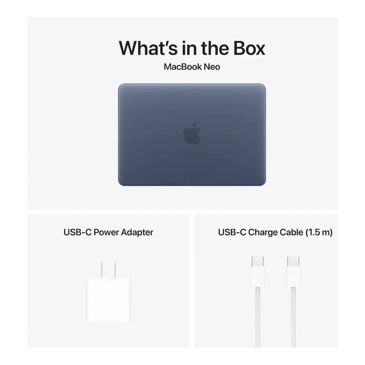 Apple Macbook Neo A18 Pro 13 8gb 256gb Silver Mhfa4ll-a Cargador Ficha U.S.A - Vista 2