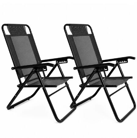 Combo x2 Reposera Sillon Plegable Descansar 5 Posiciones Aluminio 80040