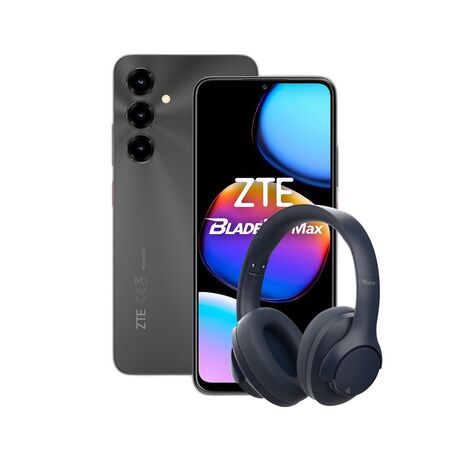Combo ZTE V80 Max 4+256GB Negro + Auriculares Hune Over-ear Azul Oceano