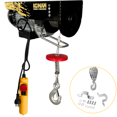 Aparejo Electrico Konan 500Kg 12 Mts Elevacion Maxima 1000W