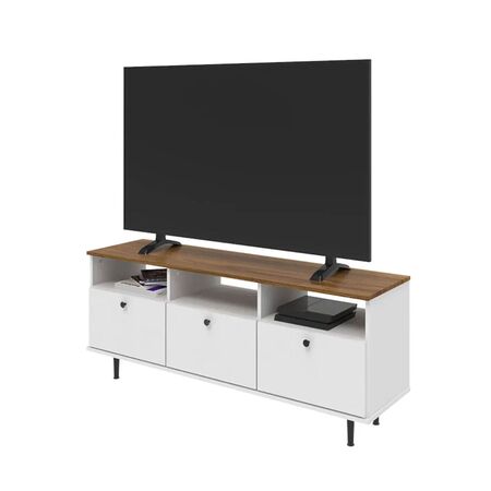 Rack Tv Centro Estant MT5000 1.30M 3 Cajones Blanco/Paraiso
