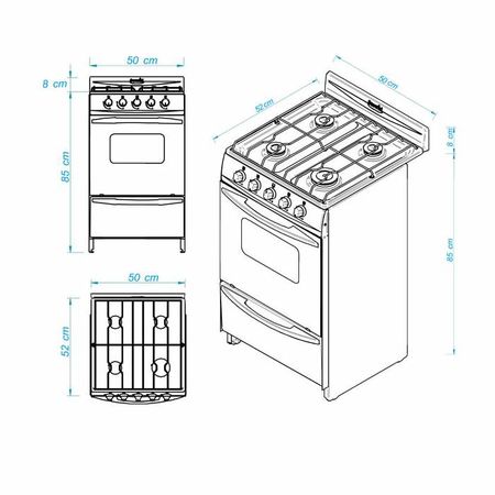 Cocina Escorial PALACE CRISTAL BLACK Gas Envasado Luz Encendido