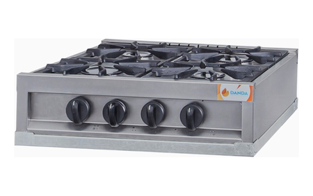 Anafe 4 Hornallas Industrial Danda Acero Inox Sin Base Acero Inoxidable