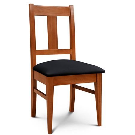 Silla de Comedor Euro lustre Cedro Tapizado Inka Negro Espacity