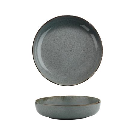 Ensaladera Bowl Porcelana Artesanal Filo Envejecido 19 Cm Azul