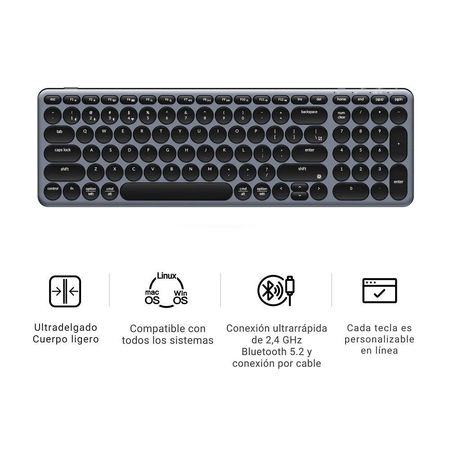 Teclado Inalámbrico Keychron B4 Pro 96% Gris espacial