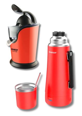 Termo Electrico Peabody 1L Rojo con Exprimidor de Citricos Electrico Peabody