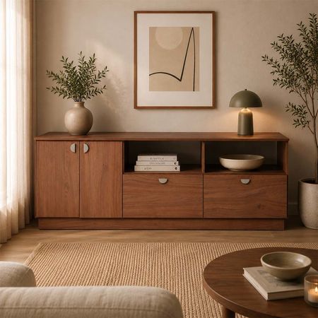 Mueble Rack para TV LED Hasta 75 Modular 4 Puertas con Estantes