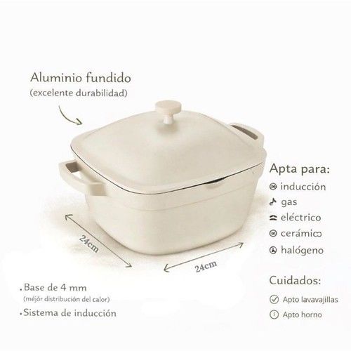 Cacerola Antiadherente Carol 24cm de Aluminio Fundido Verde - Vista 2