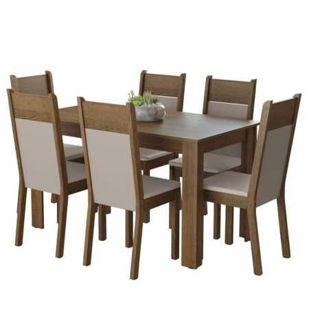 Mesa De Comedor Madesa Bahamas Con Tapa De Madera Mesa com 6 Sillas