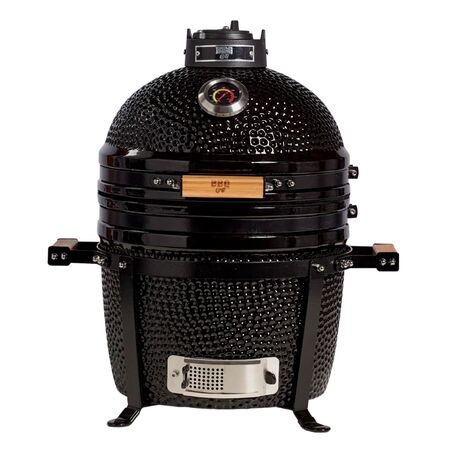 Parrilla Kamado Bbq Grill Kadu K15 Ahumador Ceramico Negro