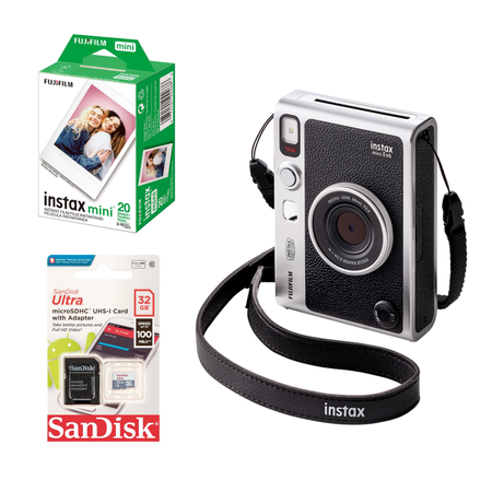 Camara e Impresora Hibrida Instax Mini Evo con 20 Fotos y Memoria