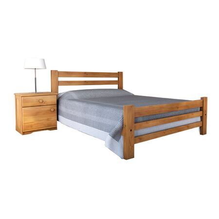 Cama Simple Madera 2 Pl Castaño