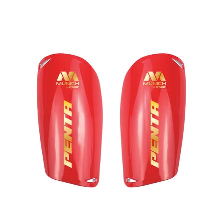 Canilleras Munich Futbol Penta Resistente Alto Impacto Rojo