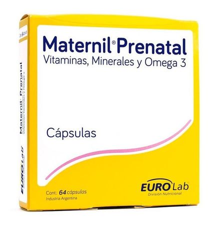 Eurolab Maternil Prenatal Suplemento Dietario 64 Capsulas