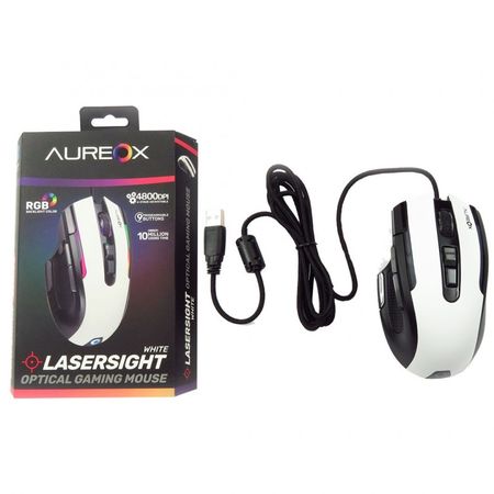Mouse Gamer Aureox Lasersight GM400W Blanco