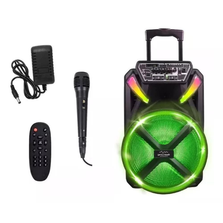 Parlante Genius Touch F12-31 Bluetooth Microfono Luces Led 6000w Negro