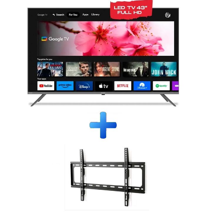 Combo Smart TV LED 43 Sharp 2T-C43FG6L Full HD + Soporte LCD Wall Mount 26" a 63" De Regalo - Vista 1