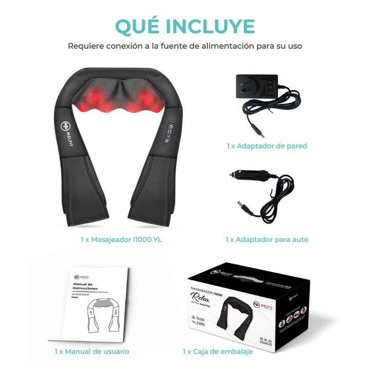 Masajeador Cervical Hombros Cuello Espalda Rodillo Relax I1000 - Vista 5