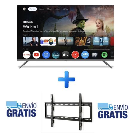 Combo Smart Tv 55 DLed Uhd 4k Sharp Google Tv 4TC55FL6L + Soporte LCD Wall Mount 26" a 63" De Regalo