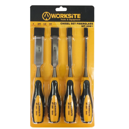 Set Juego 4 Formones Cincel 6 12 19 25 Mm Worksite Vanadio